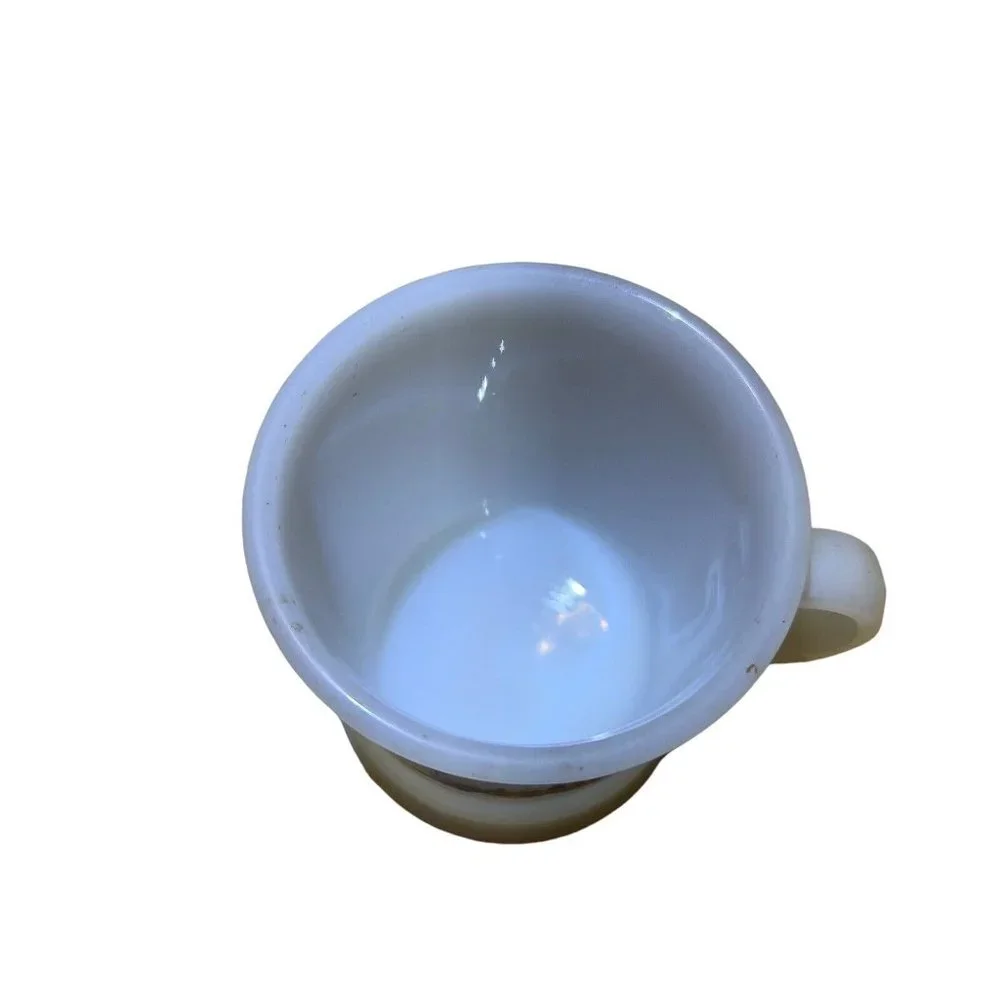 VTG 1970’s Avon Milk Glass Shaving‎ Mug Cup Iron Horse Steam Train Locomotive